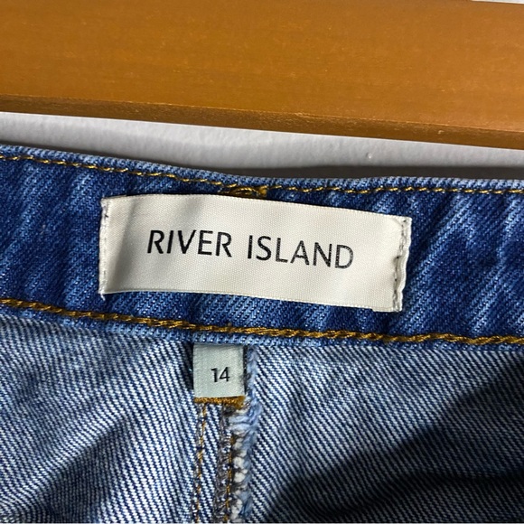 River Island Women's Medium Indigo Aztec Print Denim Skirt - Picture 2 of 5